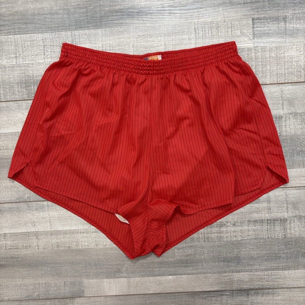 Vintage Islander Red Striped Swim Trunk Shorts Mens XL 70s 80s Beachwear